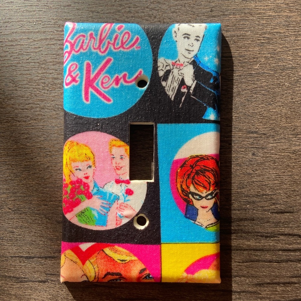 Vintage Barbie and Ken light switch cover plate